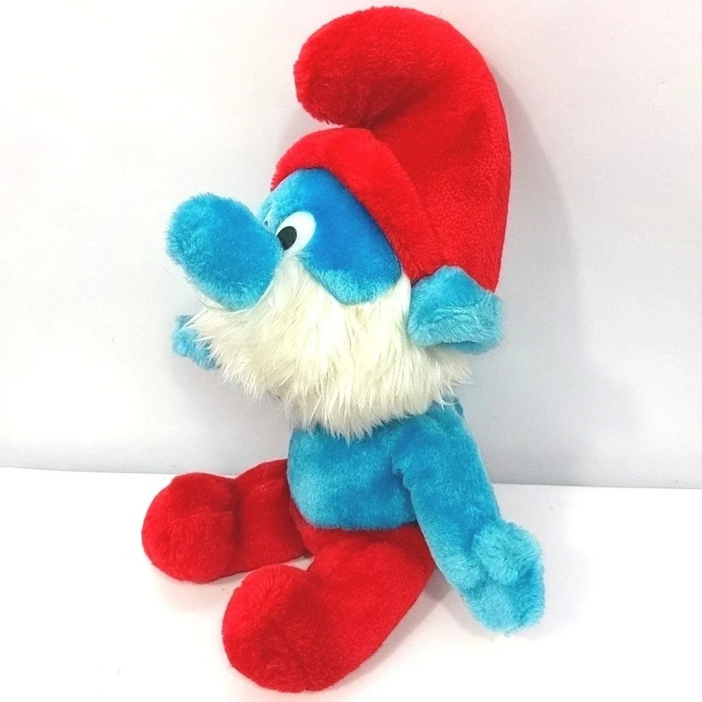 VTG 1980s Wallace Berrie Papa Smurf Plush Stuffed Toy 12